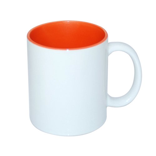 Hrnček s objemom 330 ml s oranžovým vnútrom