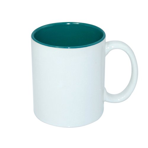 Hrnček s objemom 330 ml s tmavozeleným vnútrom