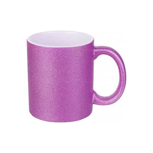 Keramický hrnček s trblietkami 330 ml - fialový