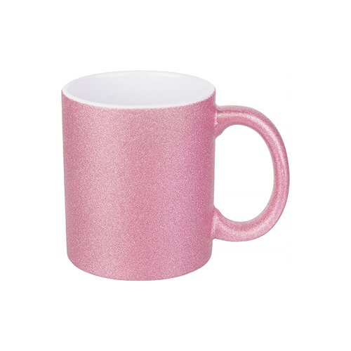 Keramický hrnček s trblietkami 330ml - ružový