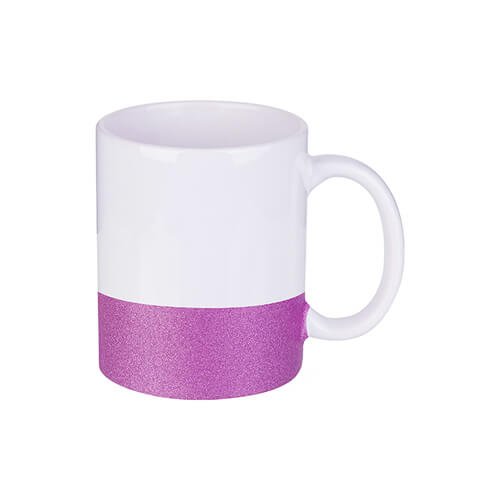 Keramický hrnček 330 ml s fialovým pruhom