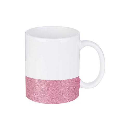 Keramický hrnček 330 ml s ružovým pruhom