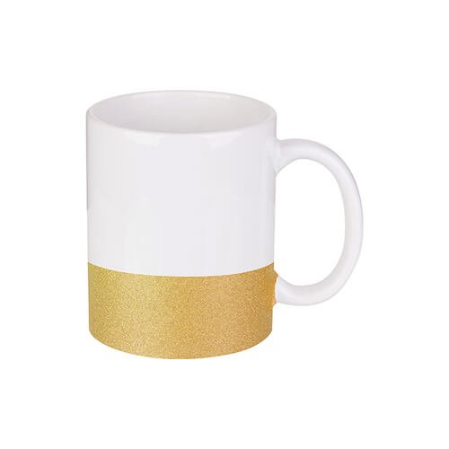 Keramický hrnček 330ml - so zlatým pruhom