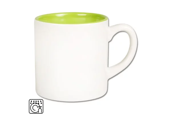 Mini biely hrnček – svetlozelené vnútro