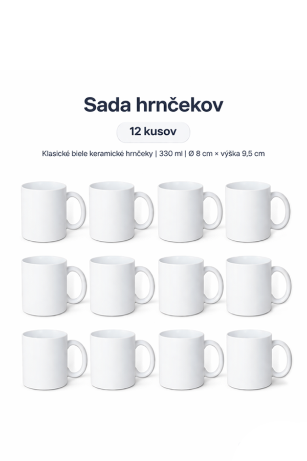 TESTOVACÍ BALÍK 12 ks hrnčekov s potlačou