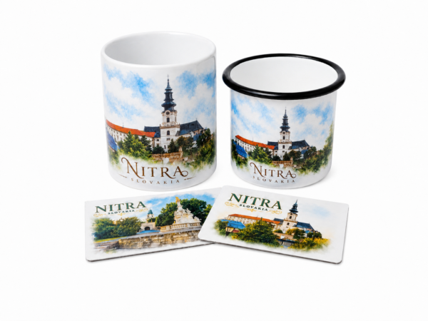 Turistická suvenírová kolekcia mesta Nitra – hrnčeky, magnetky a notesy